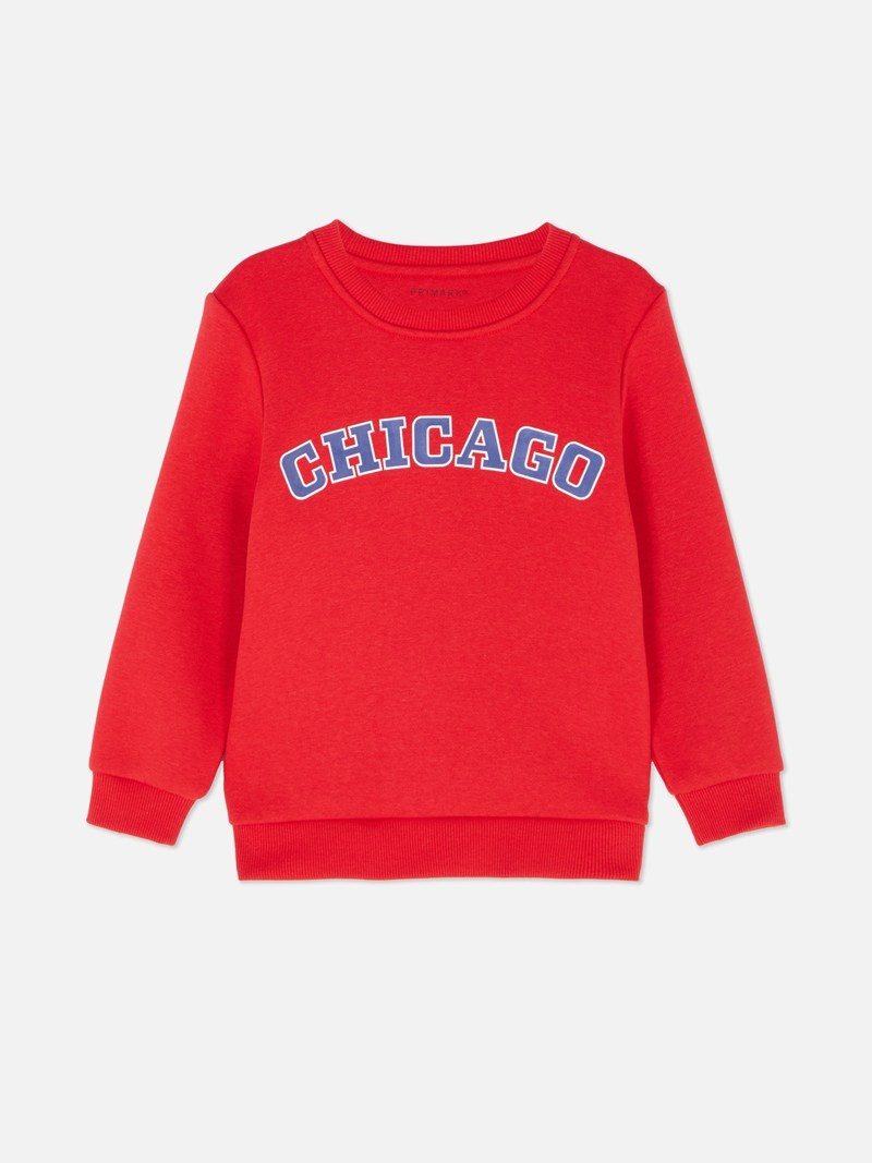 Ropa Primark Chicago Estampadas Sweat Niños Rojas | 7826AZVSR