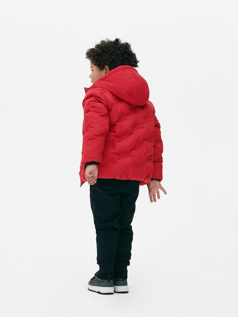 Ropa Primark Encapuchado Puffer Jacket Niños Rojas | 6380HTOQW