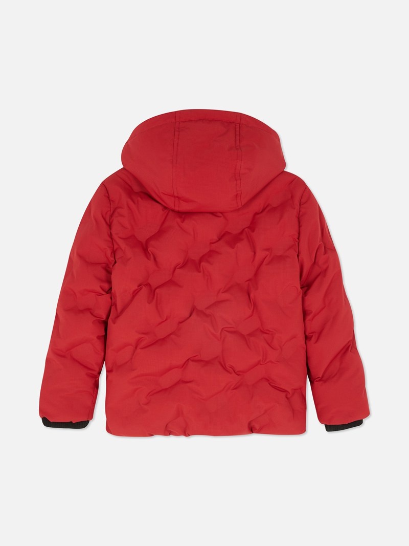 Ropa Primark Encapuchado Puffer Jacket Niños Rojas | 6380HTOQW