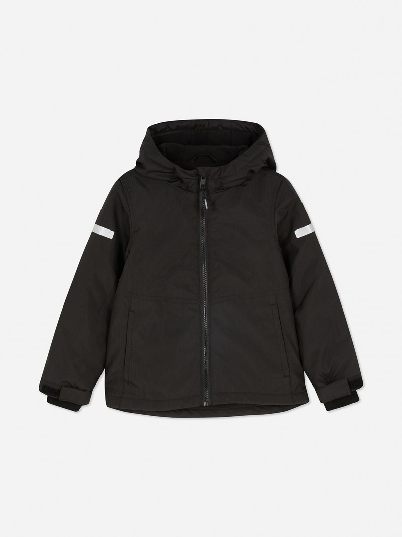 Ropa Primark Encapuchado Windbreaker Jacket Niños Negras | 5649PKTOS