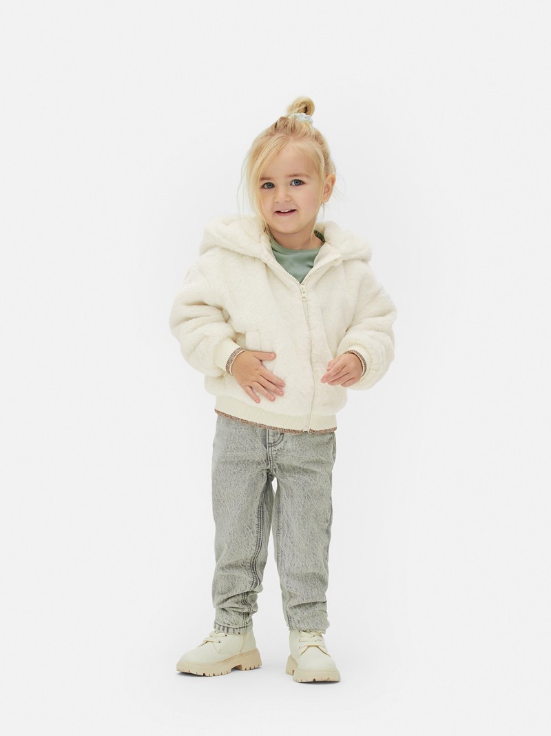 Ropa Primark Faux Fur Metallic Jacket Niños Creme | 0864TSHIB