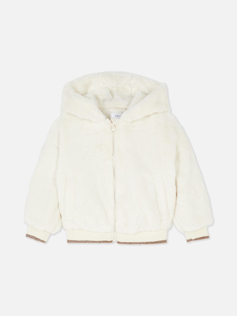 Ropa Primark Faux Fur Metallic Jacket Niños Creme | 0864TSHIB