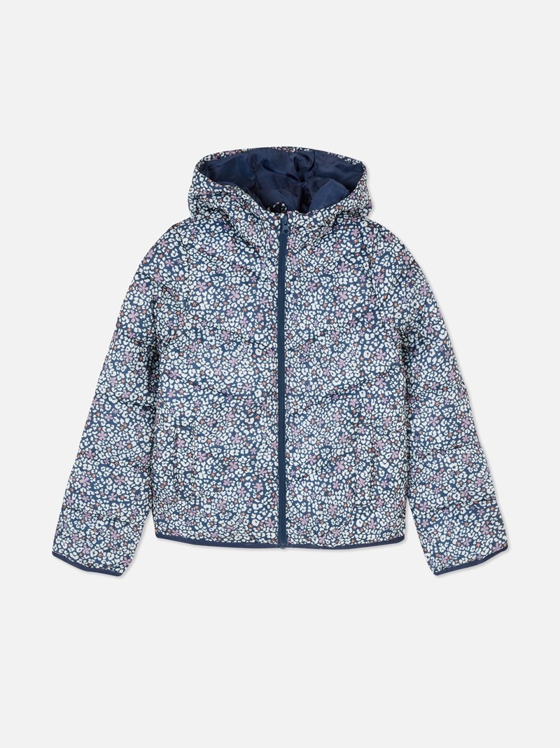 Ropa Primark Floral Encapuchado Puffer Jacket Niños Multicolor | 7603MSNCI