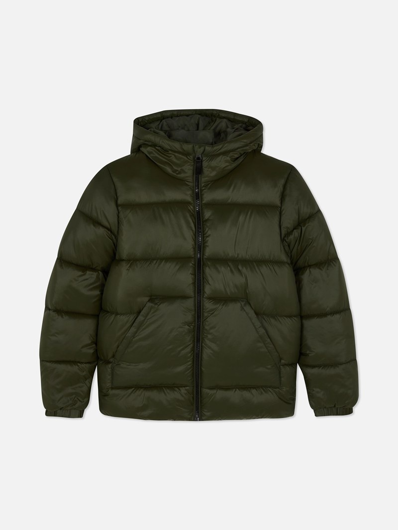 Ropa Primark Funnel Neck Puffer Jacket Niños Verde Oliva | 3952RVJBI