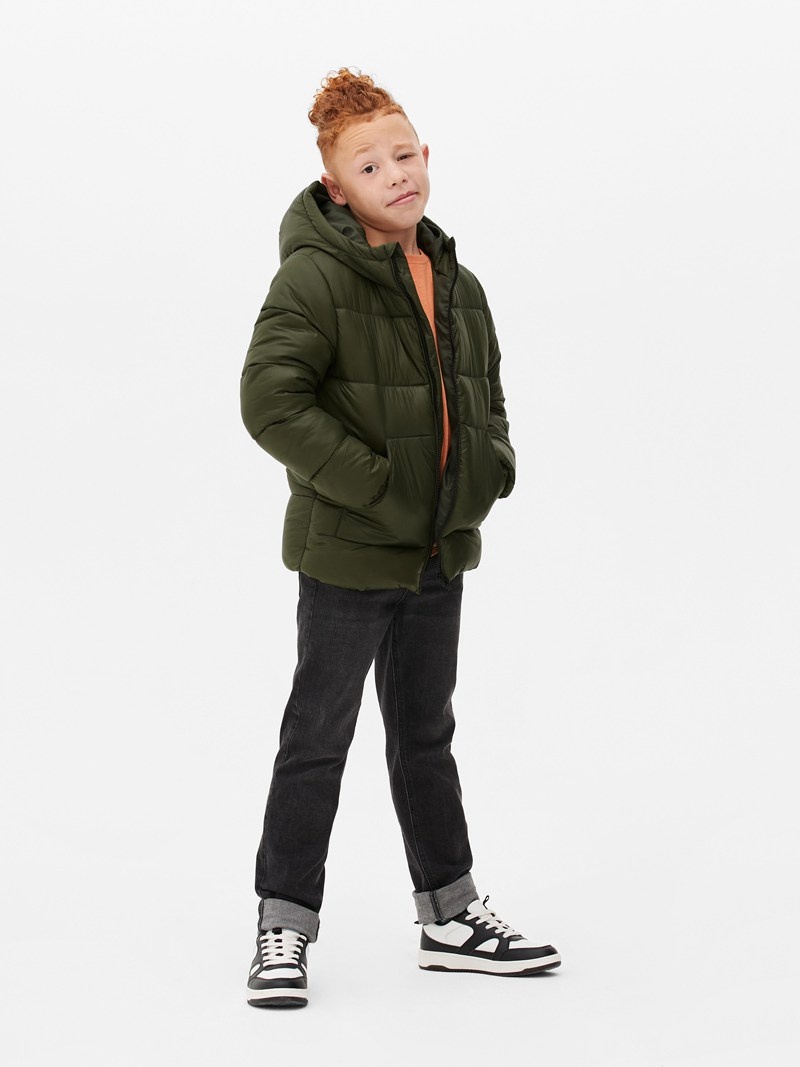 Ropa Primark Funnel Neck Puffer Jacket Niños Verde Oliva | 3952RVJBI