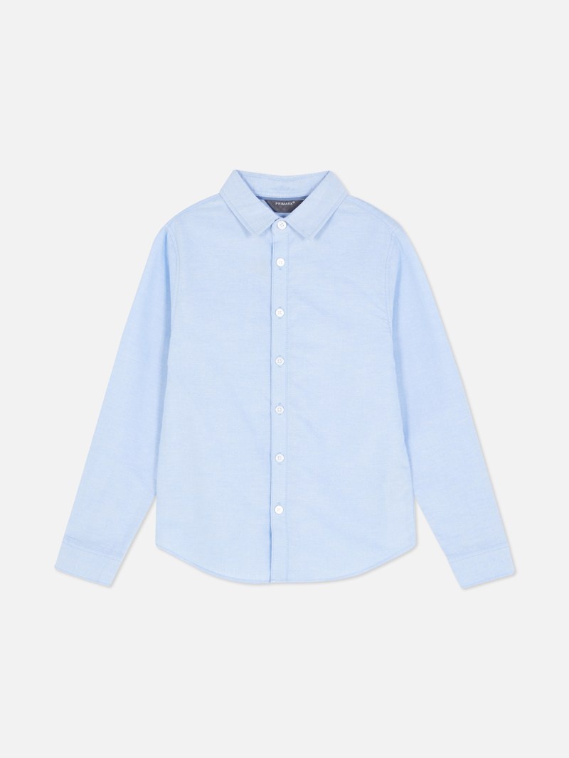 Ropa Primark Long Sleeve Oxford Niños Azules | 6380BQJMO