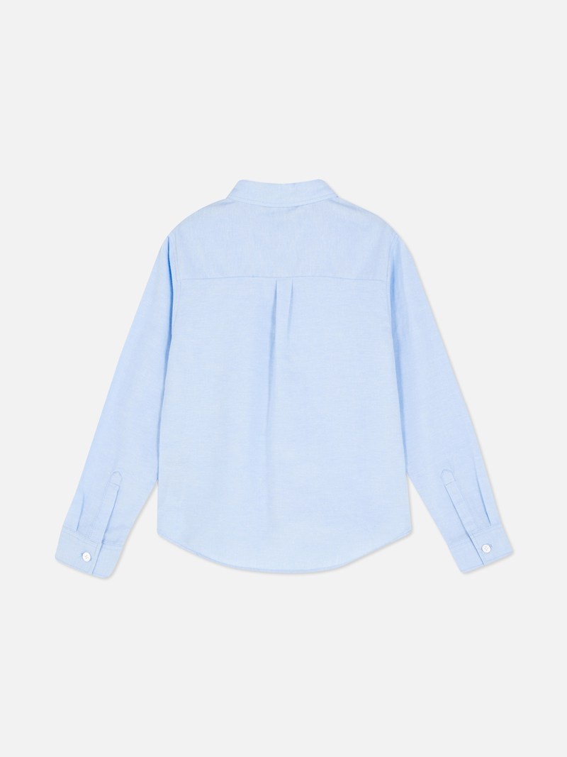 Ropa Primark Long Sleeve Oxford Niños Azules | 6380BQJMO