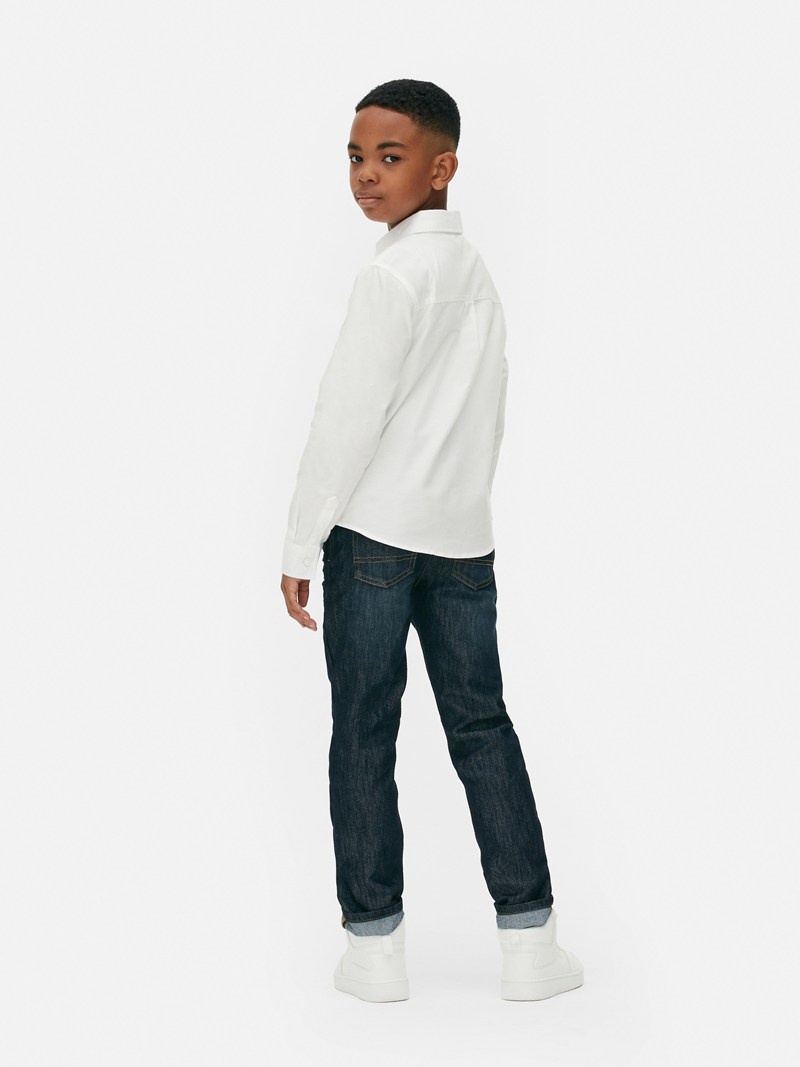 Ropa Primark Long Sleeve Oxford Niños Blancas | 5307LRFGI