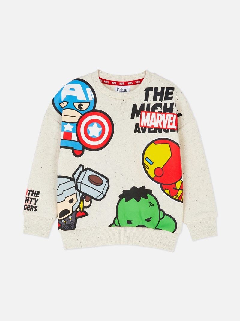 Ropa Primark Marvel Avengers Chibi Sweat Niños Blancas | 3841ZQTHX