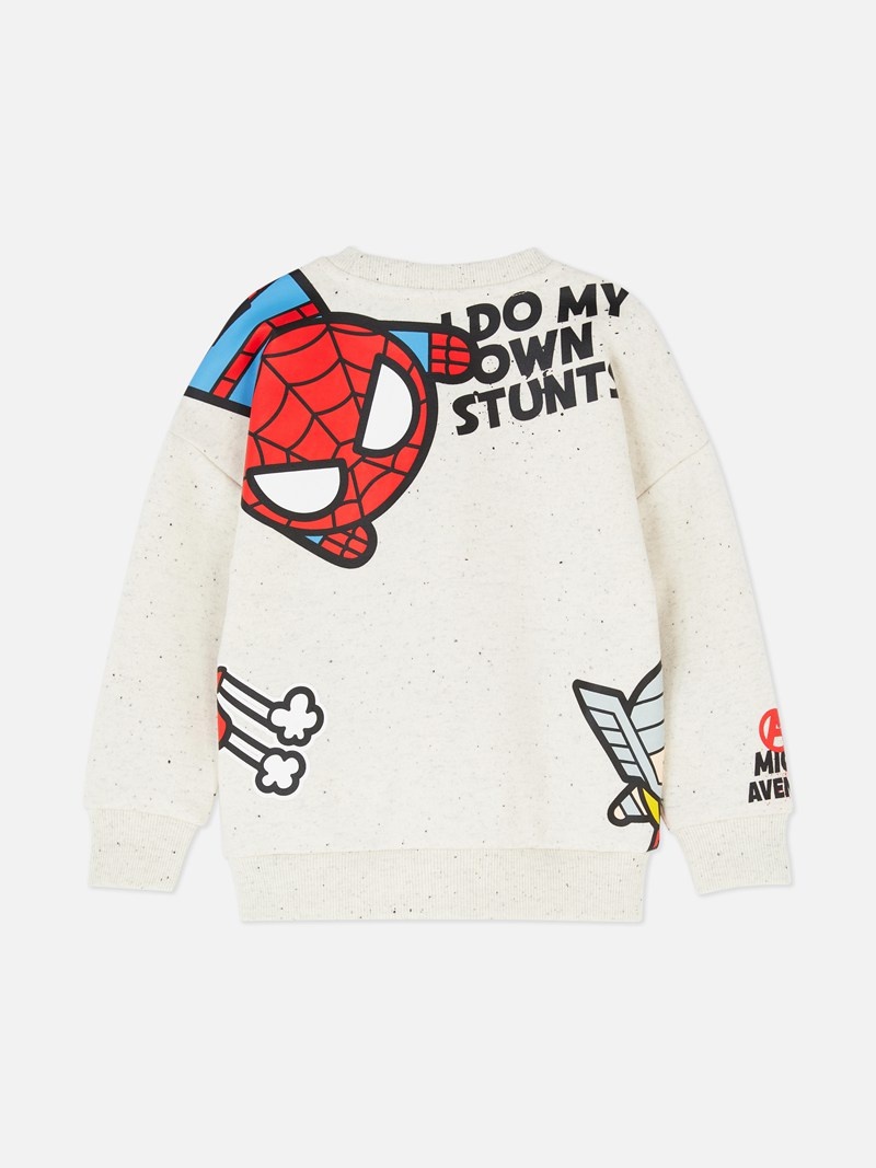 Ropa Primark Marvel Avengers Chibi Sweat Niños Blancas | 3841ZQTHX