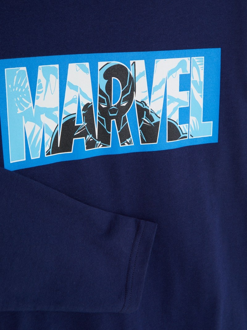 Ropa Primark Marvel Black her Logo Print Niños Azul Marino | 6213MXVTI