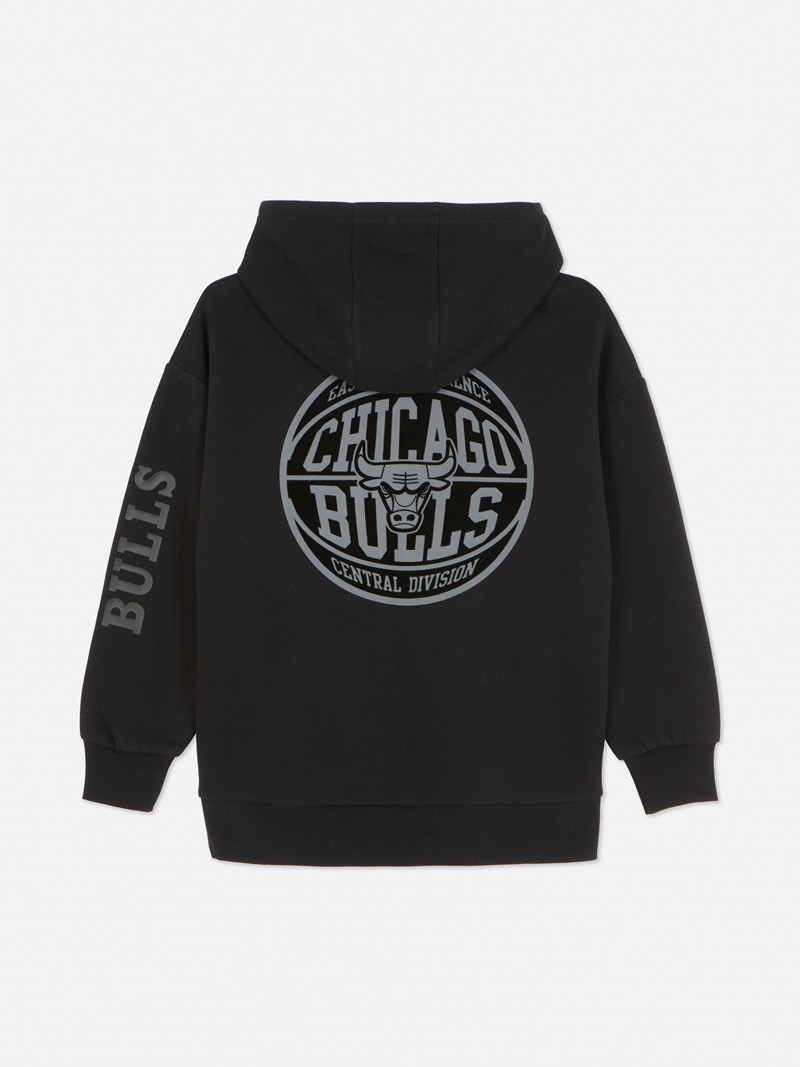 Ropa Primark NBA Chicago Bulls Black/White Hoodie Niños Negras | 3298FZUMW