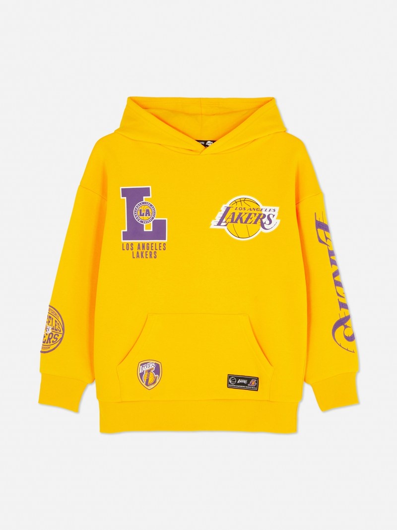 Ropa Primark NBA Los Angeles Lakers Estampadas Scene Hoodie Niños Amarillo | 3927RMOQH