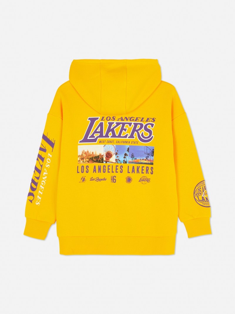 Ropa Primark NBA Los Angeles Lakers Estampadas Scene Hoodie Niños Amarillo | 3927RMOQH