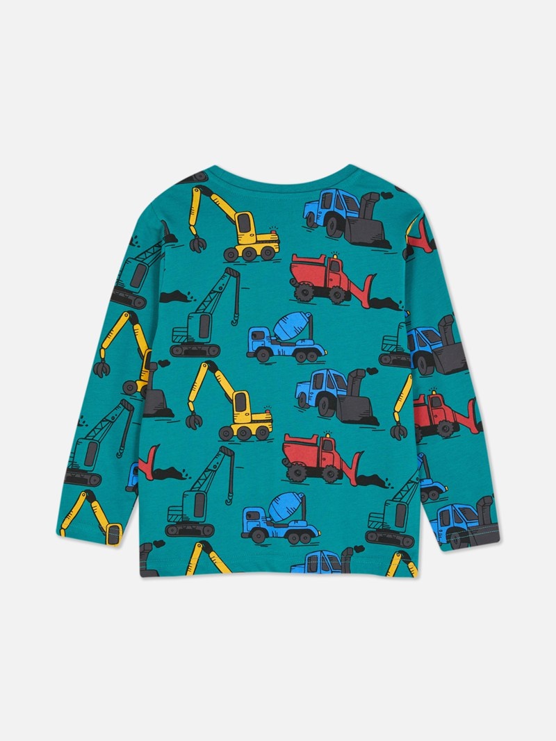 Ropa Primark Printed Long Sleeve Niños Turquesa | 4687KOIEJ