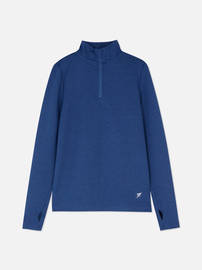 Ropa Primark Quarter Zip Pista with Thumb Holes Niños Azules | 4865KPIBD