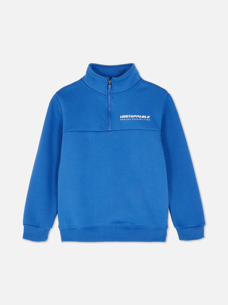 Ropa Primark Quarter Zip Sweat Niños Azules | 4157VJWBG