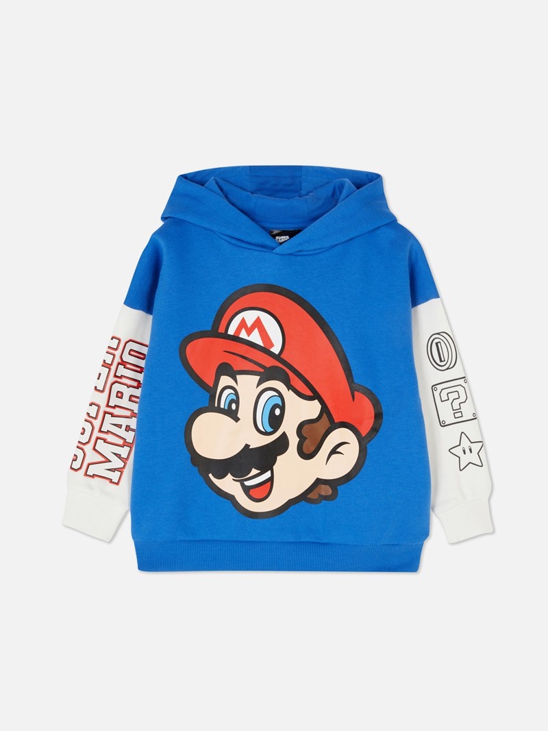 Ropa Primark Super Mario Print Hoodie Niños Azules | 6451TFSKV