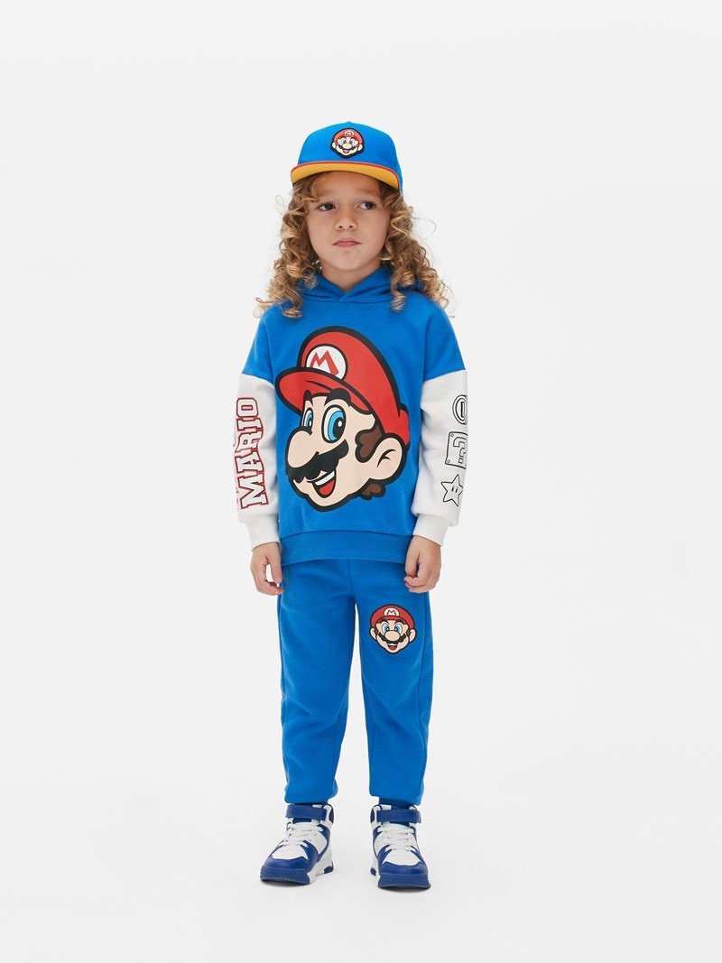 Ropa Primark Super Mario Print Hoodie Niños Azules | 6451TFSKV