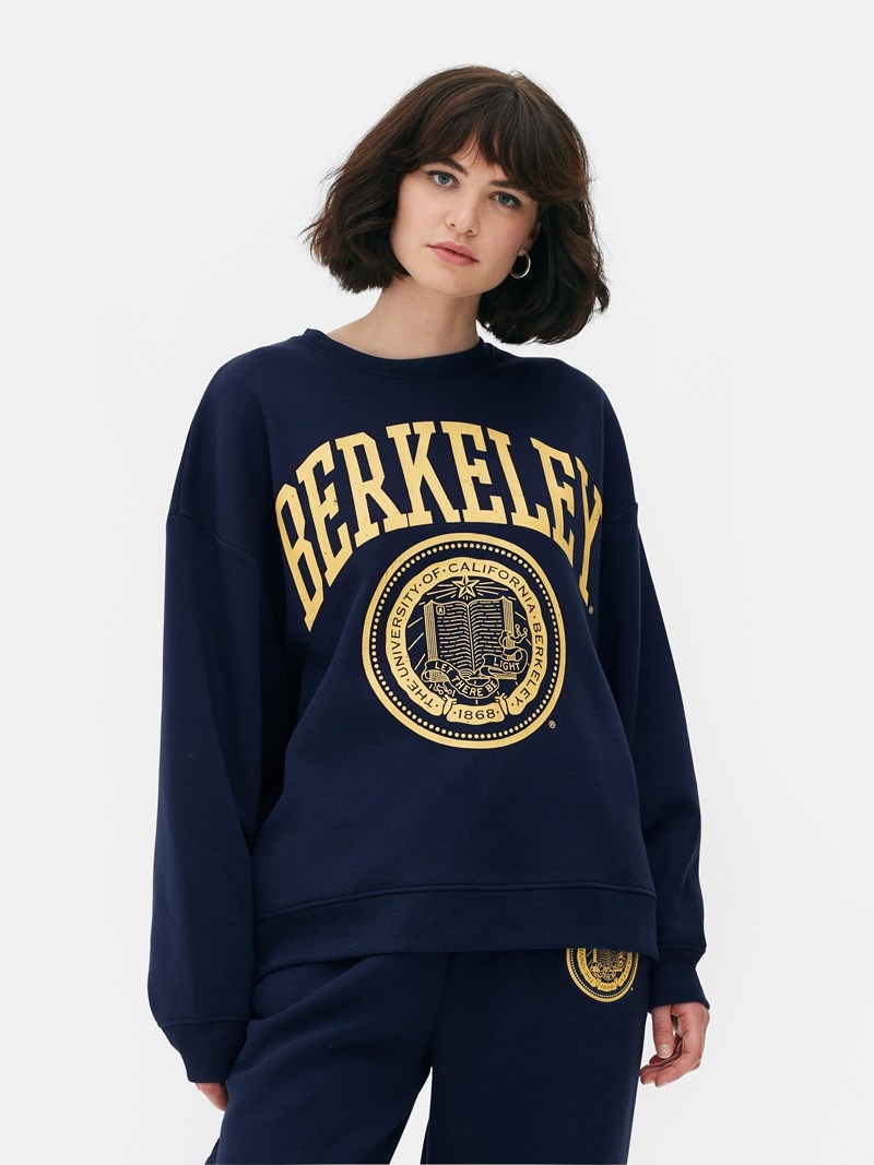 Sudaderas Primark Berkeley Varsity Sweat Mujer Azul Marino | 6385QXCVF