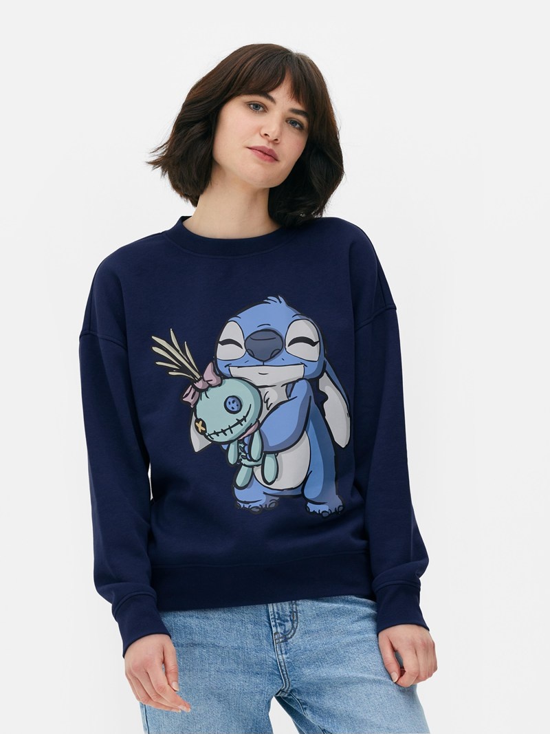 Sudaderas Primark Disney’s Lilo and Stitch Estampadas Sweat Mujer Azul Marino | 4230CLADH