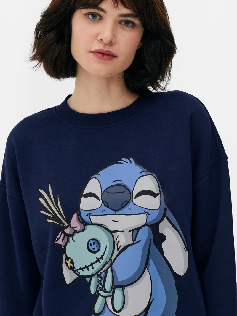 Sudaderas Primark Disney’s Lilo and Stitch Estampadas Sweat Mujer Azul Marino | 4230CLADH