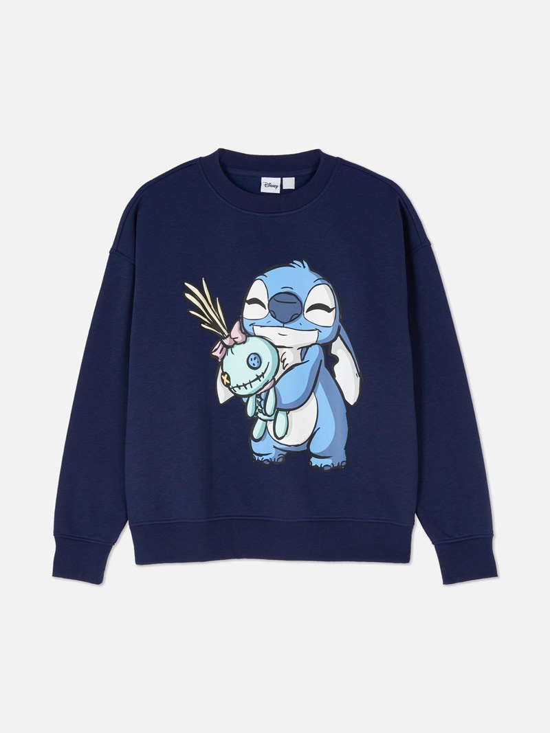 Sudaderas Primark Disney’s Lilo and Stitch Estampadas Sweat Mujer Azul Marino | 4230CLADH