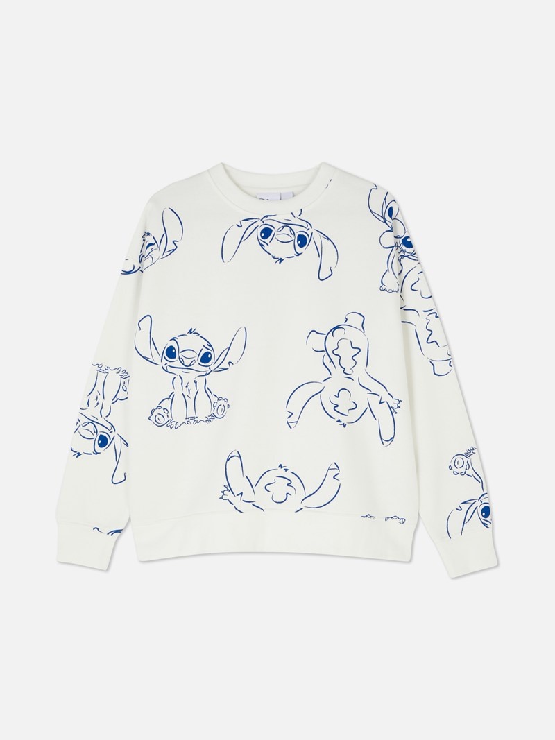 Sudaderas Primark Disney’s Lilo and Stitch Print Sweat Mujer Blancas | 9736CDZTL