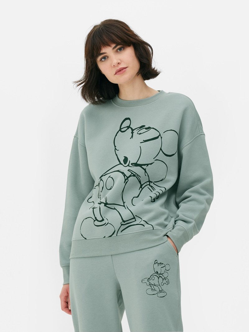 Sudaderas Primark Disney’s Mickey Mouse Estampadas Sweat Mujer Verde | 0216PQXJE