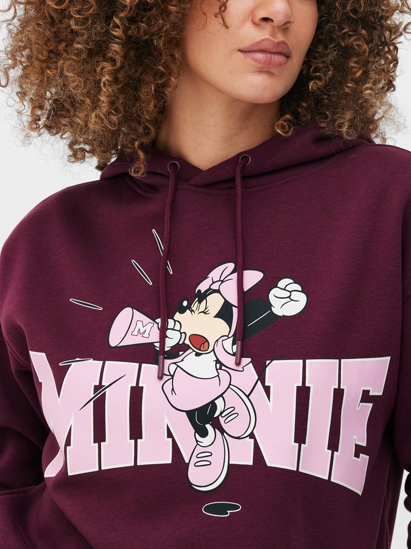 Sudaderas Primark Disney's Minnie Mouse Printed Pullover Hoodie Mujer Burdeos | 6078NWFLY