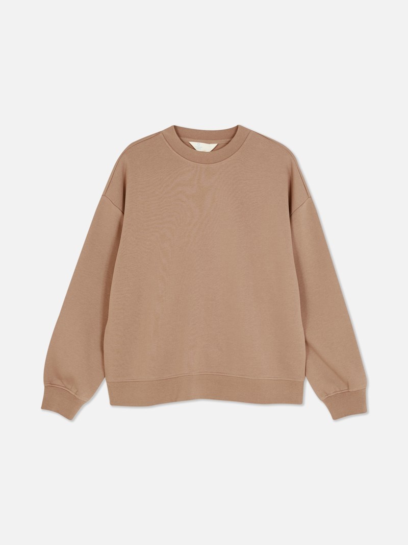 Sudaderas Primark Essential Crew Neck Sweat Mujer Beige | 7284ZWQIJ