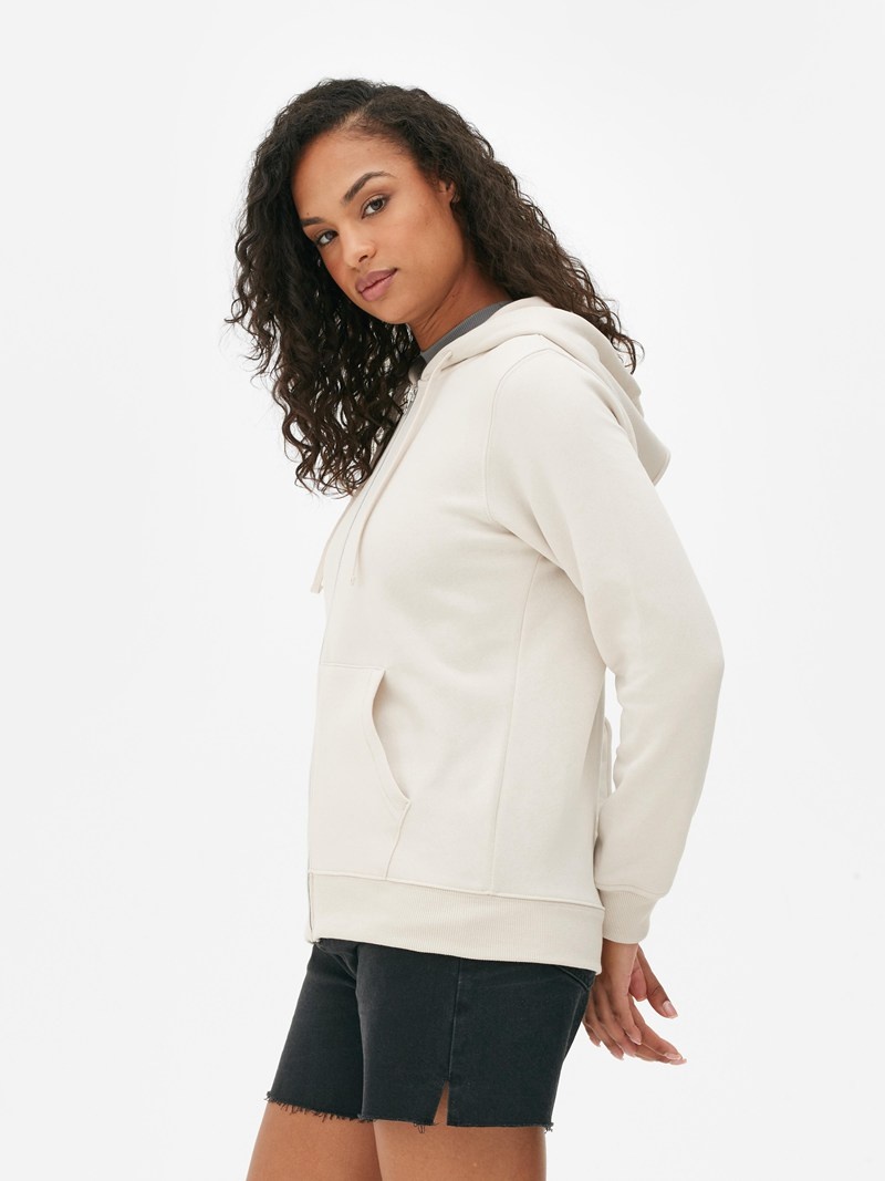 Sudaderas Primark Essential ZipThrough Hoodie Mujer Beige | 3905JHGQT