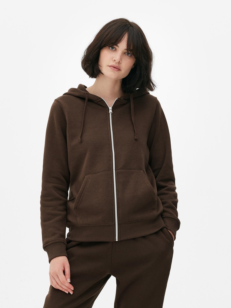 Sudaderas Primark Essential ZipThrough Hoodie Mujer Marrones | 8290PECHR