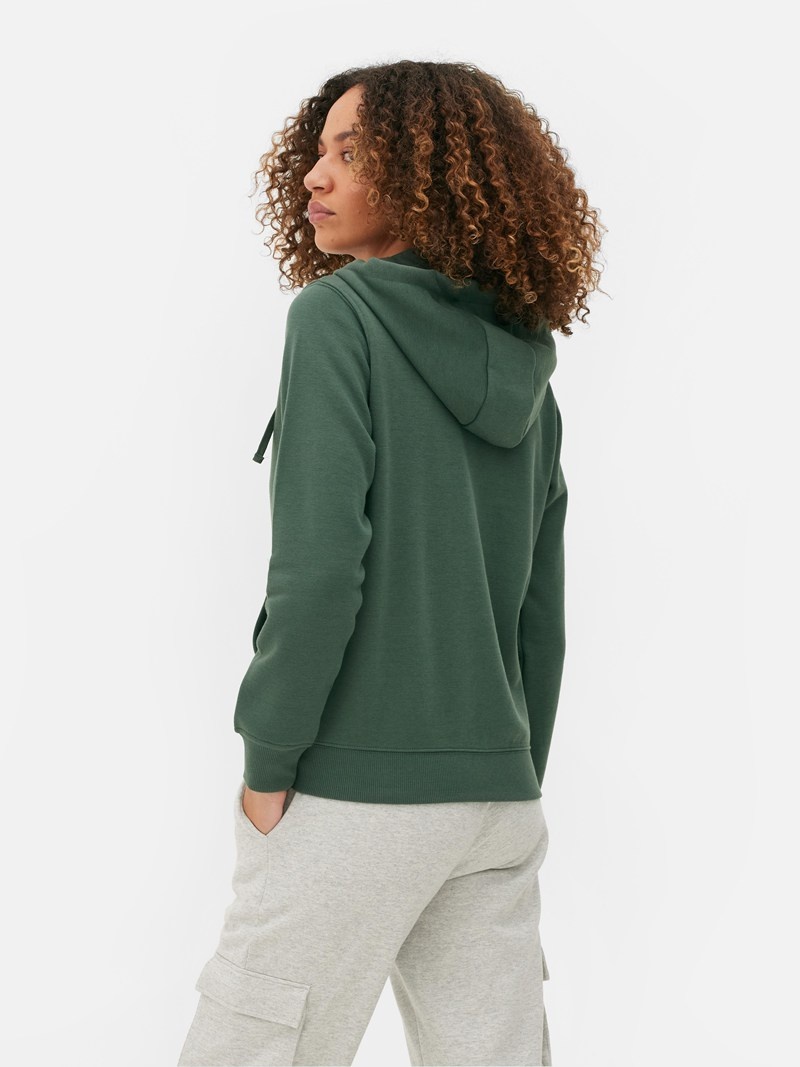 Sudaderas Primark Essential ZipThrough Hoodie Mujer Verde Oscuro | 4192WEMYI