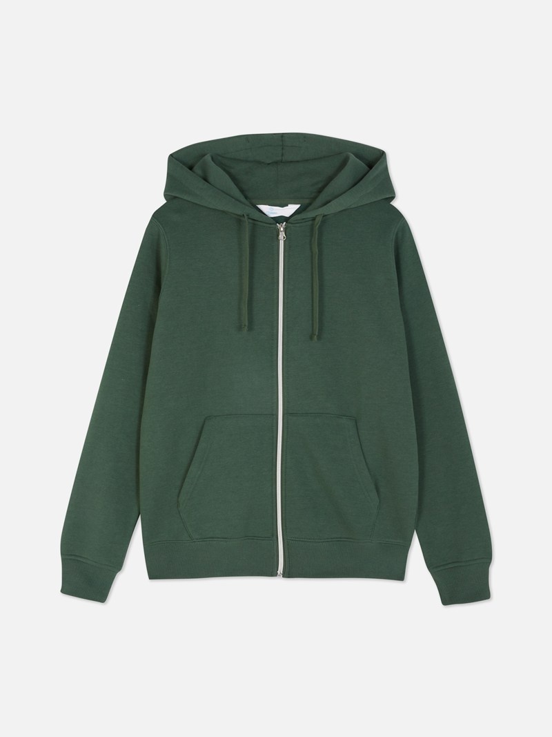 Sudaderas Primark Essential ZipThrough Hoodie Mujer Verde Oscuro | 4192WEMYI