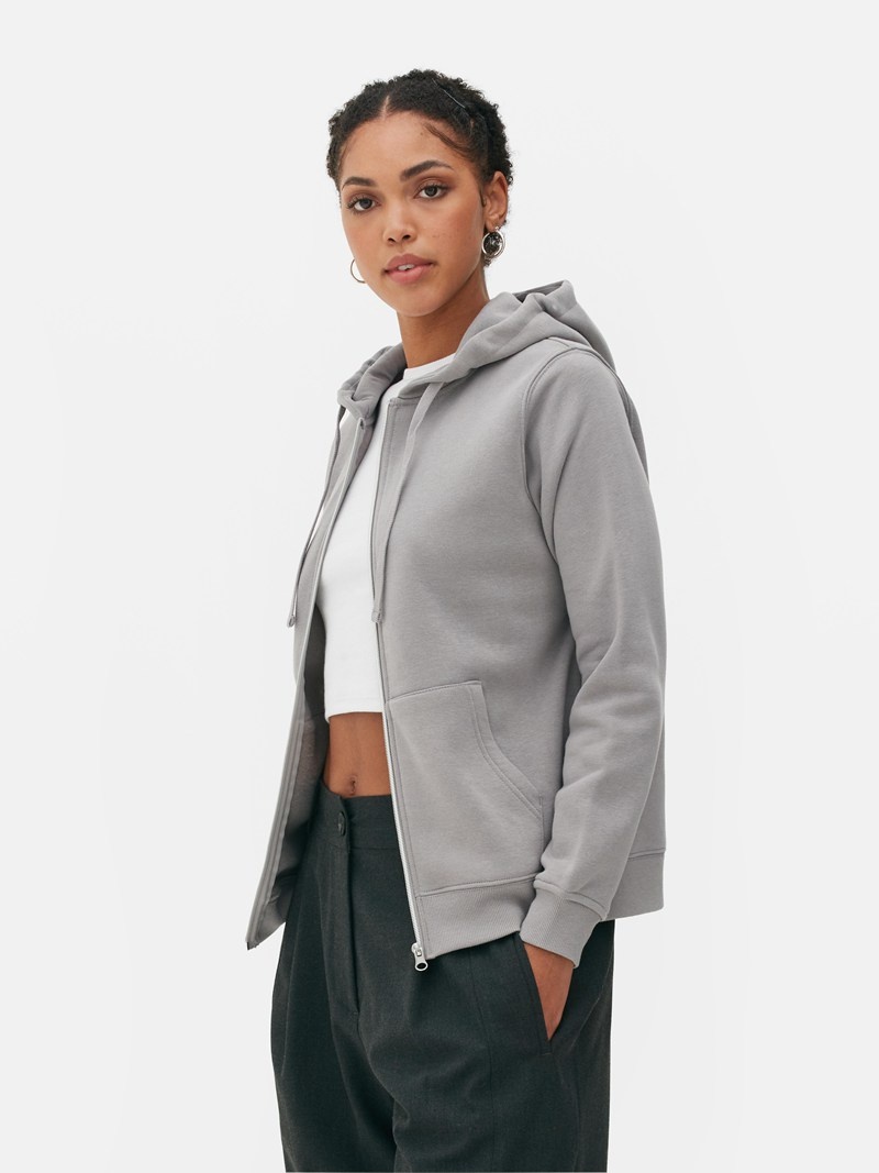 Sudaderas Primark Essential ZipThrough Hoodie Mujer Gris | 1064HFOWK