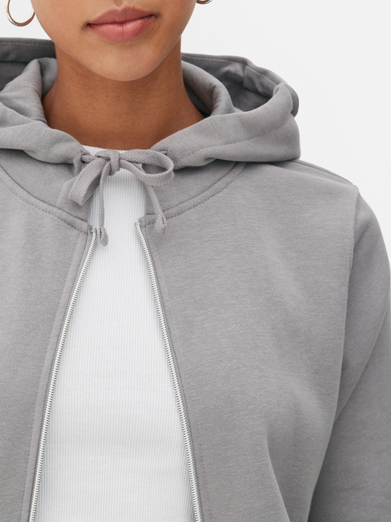 Sudaderas Primark Essential ZipThrough Hoodie Mujer Gris | 1064HFOWK