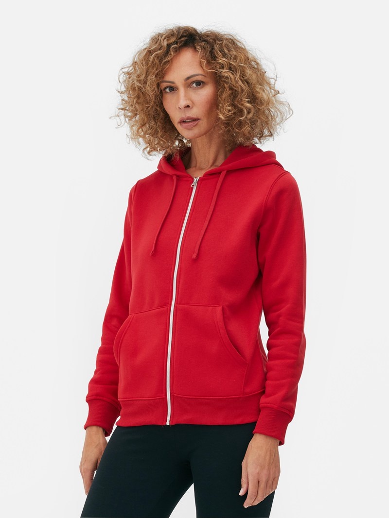 Sudaderas Primark Essential ZipThrough Hoodie Mujer Rojas | 0158PAMDL