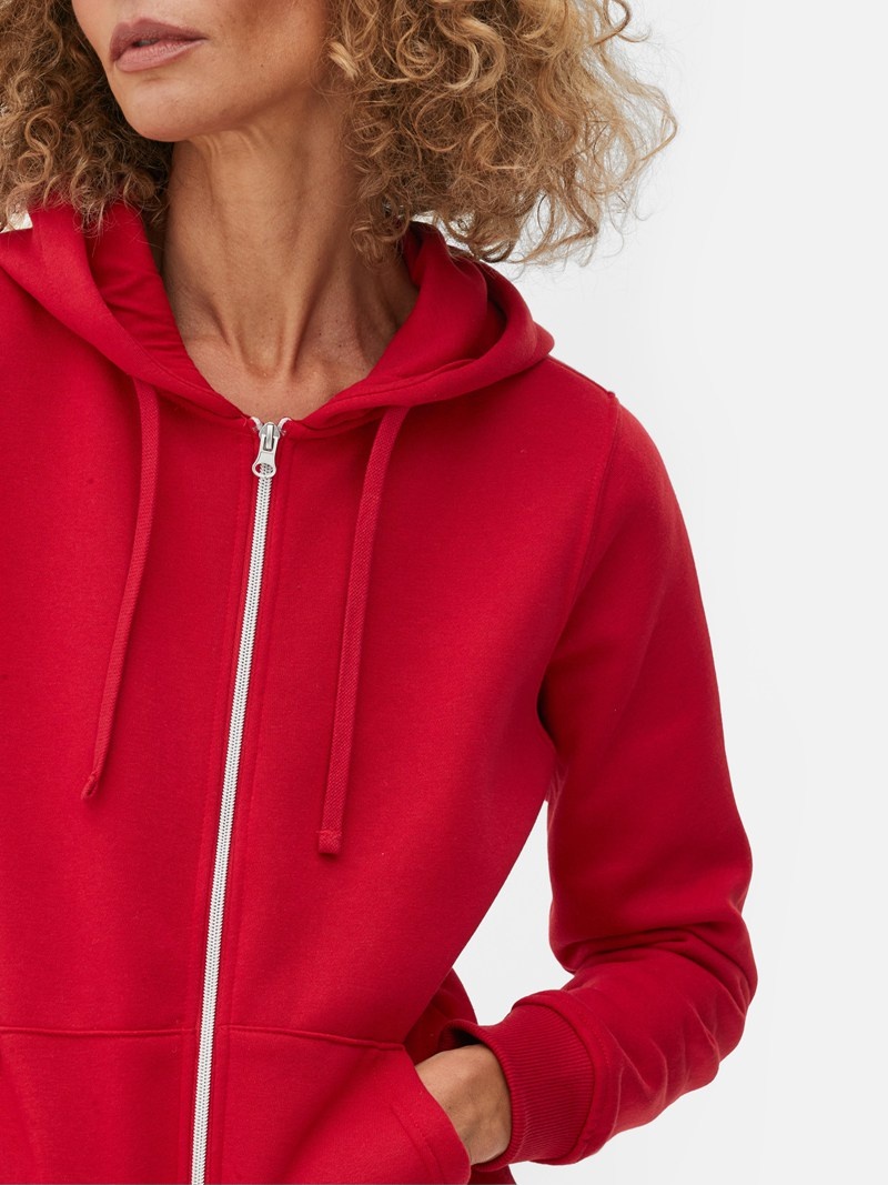 Sudaderas Primark Essential ZipThrough Hoodie Mujer Rojas | 0158PAMDL