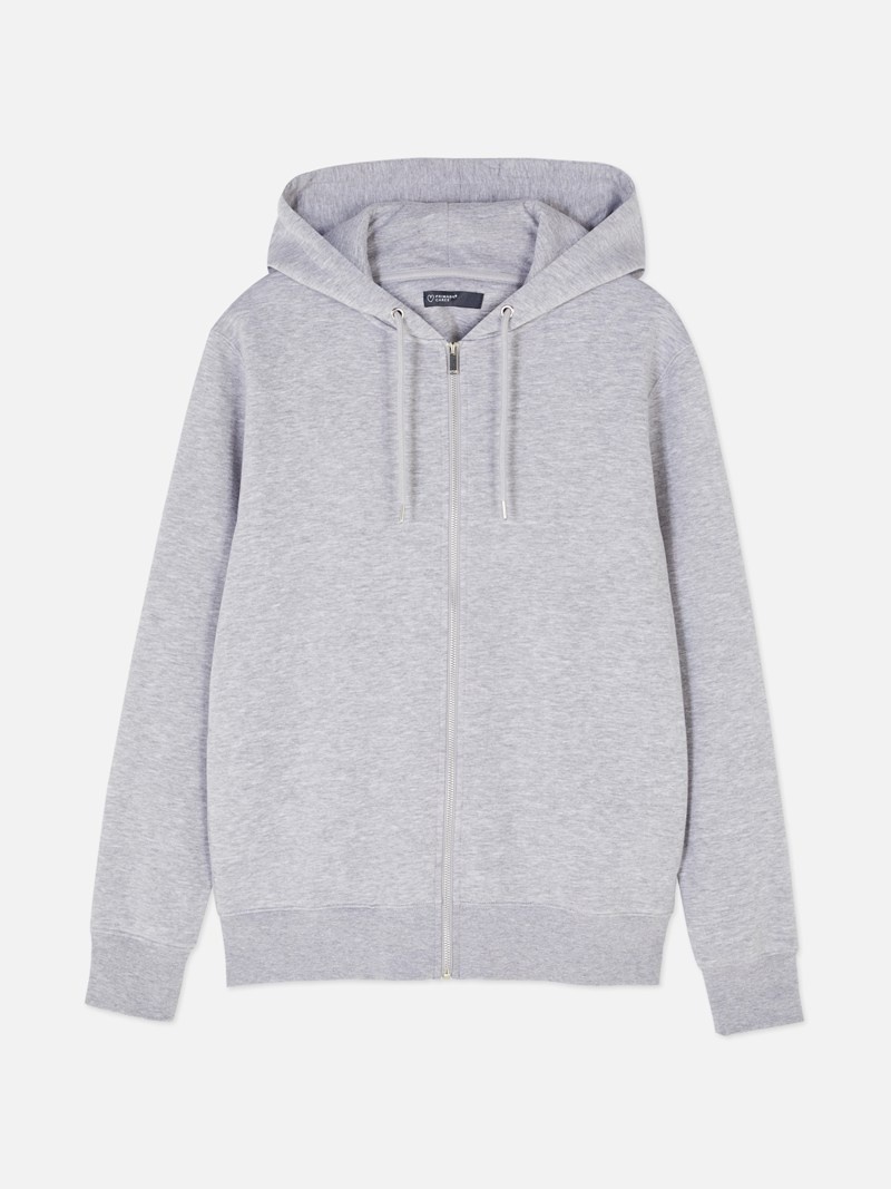 Sudaderas Primark Essential ZipThrough Hoodie Hombre Gris | 8920USOTC