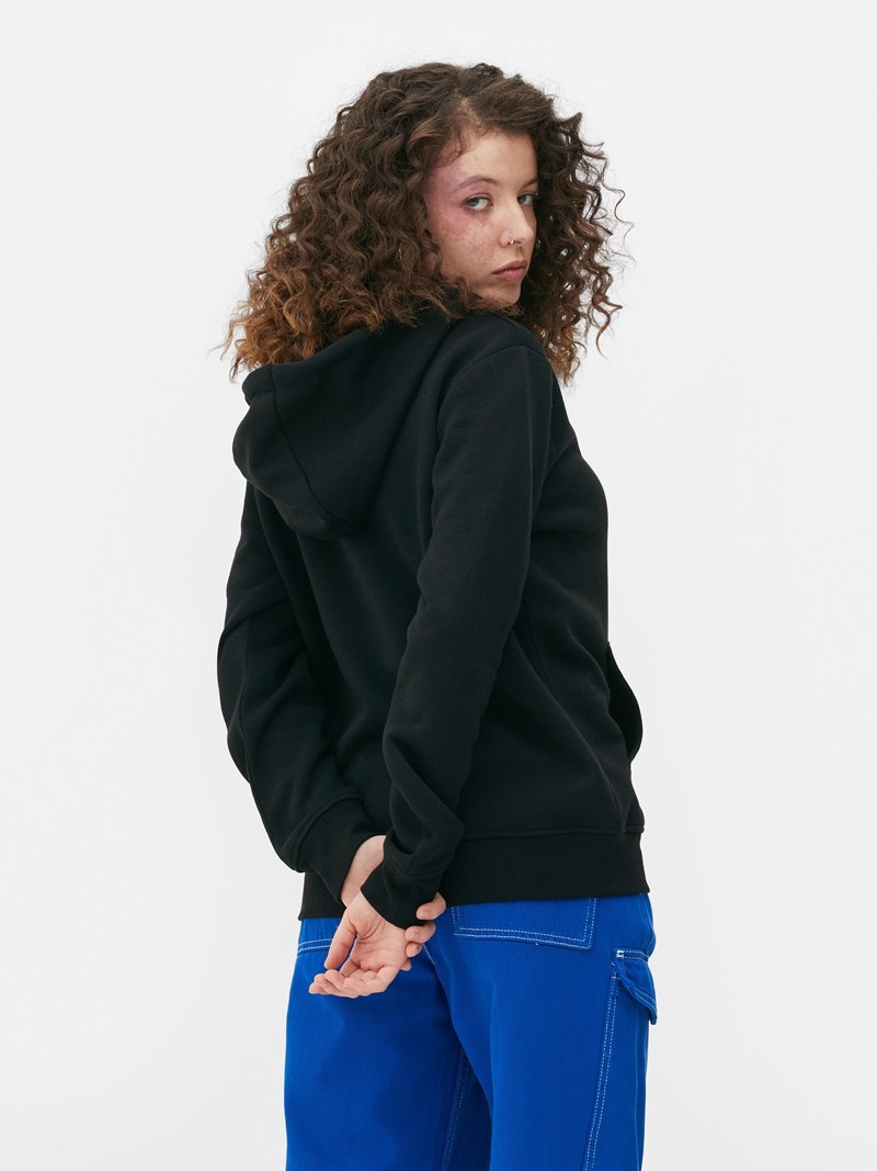 Sudaderas Primark Essential ZipUp Hoodie Mujer Negras | 9645SEDQV