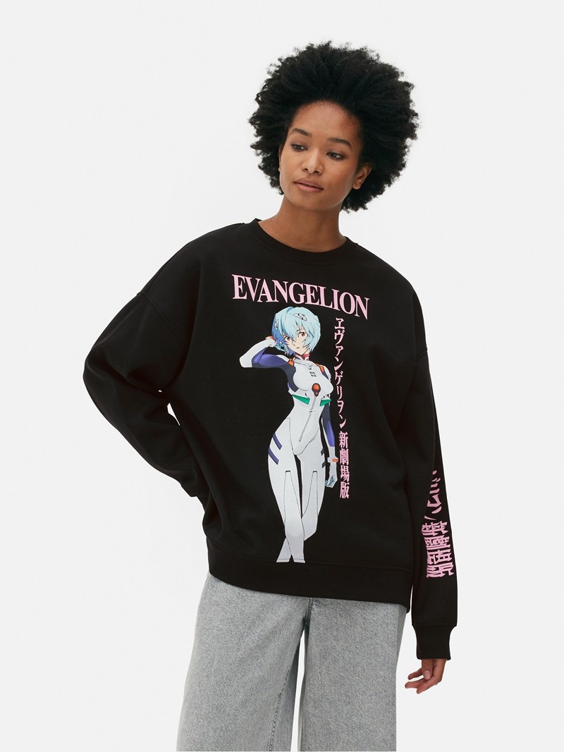 Sudaderas Primark Evangelion Rei Ayanami Sweat Mujer Negras | 2694UPJHS