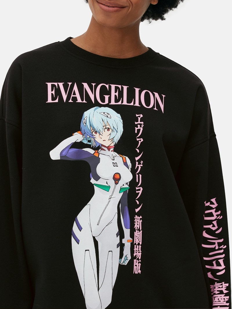 Sudaderas Primark Evangelion Rei Ayanami Sweat Mujer Negras | 2694UPJHS