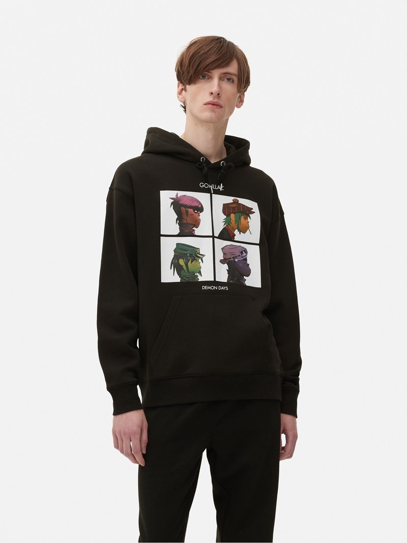 Sudaderas Primark Gorillaz Print Hoodie Hombre Negras | 6749HEPNI