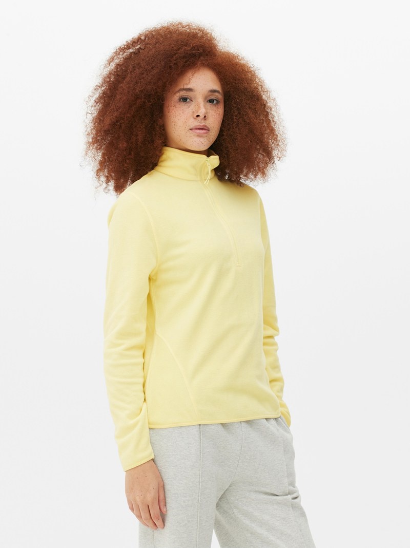 Sudaderas Primark Half Zip Fleece Pullover Mujer Amarillo | 8156RYQMT