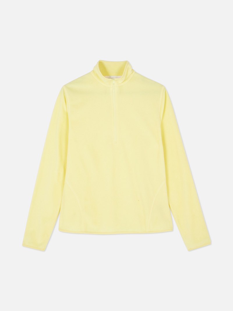 Sudaderas Primark Half Zip Fleece Pullover Mujer Amarillo | 8156RYQMT