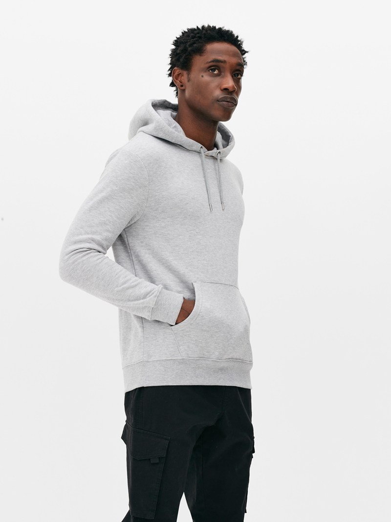 Sudaderas Primark Long Sleeve Drawstring Hoodie Hombre Gris | 3042HZQYN