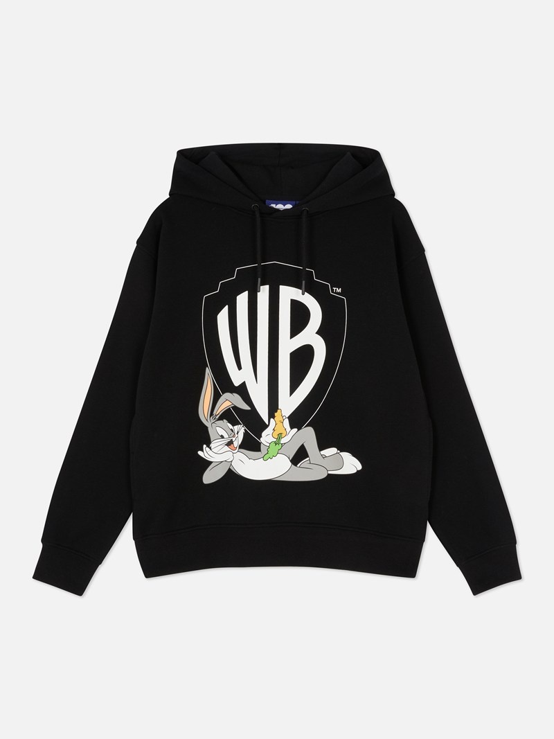 Sudaderas Primark Looney Tunes Bugs Bunny Hoodie Mujer Negras | 5862RDNEJ