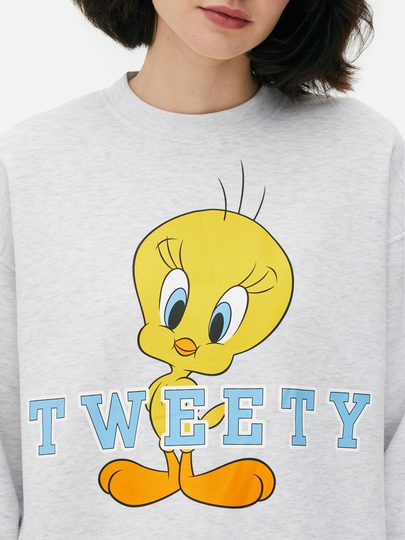 Sudaderas Primark Looney Tunes Tweety Pie Sweat Mujer Gris | 4862GMVBY