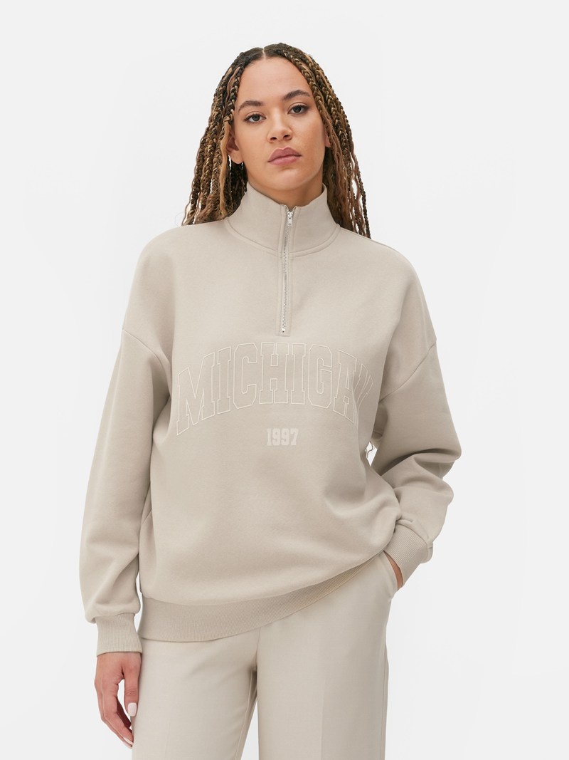 Sudaderas Primark Michigan Funnel Neck Sweat Mujer Gris | 6238LXZPJ